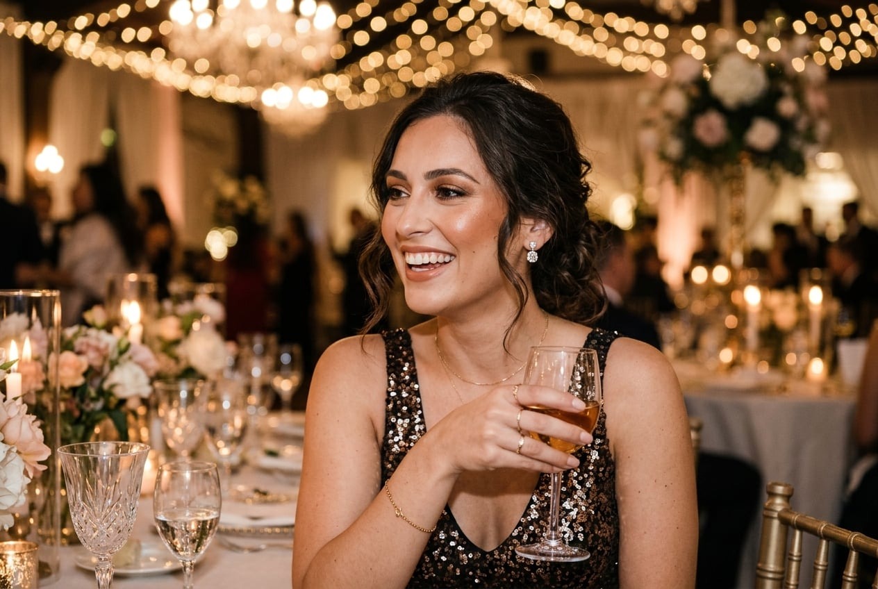 Red carpet-ready evening makeup
