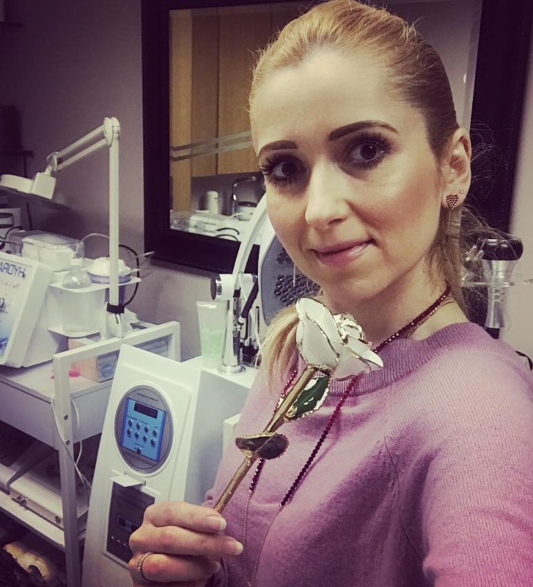 Marzena in her makeup studio with professional equipment
